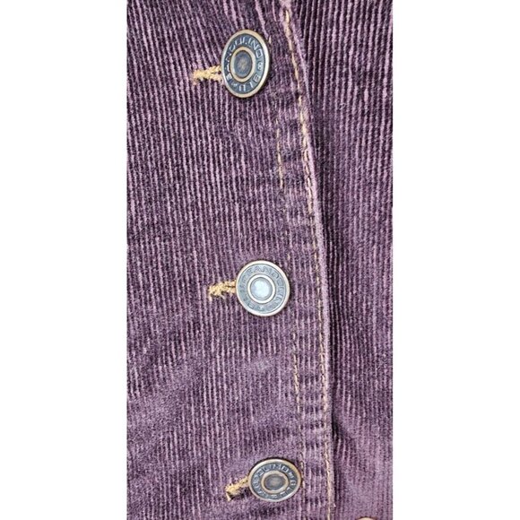 BANDOLINO BLU Plum WOMENS SIZE 0X CORDUROY FRINGE EDGE JACKET Light Button Coat - Picture 5 of 14